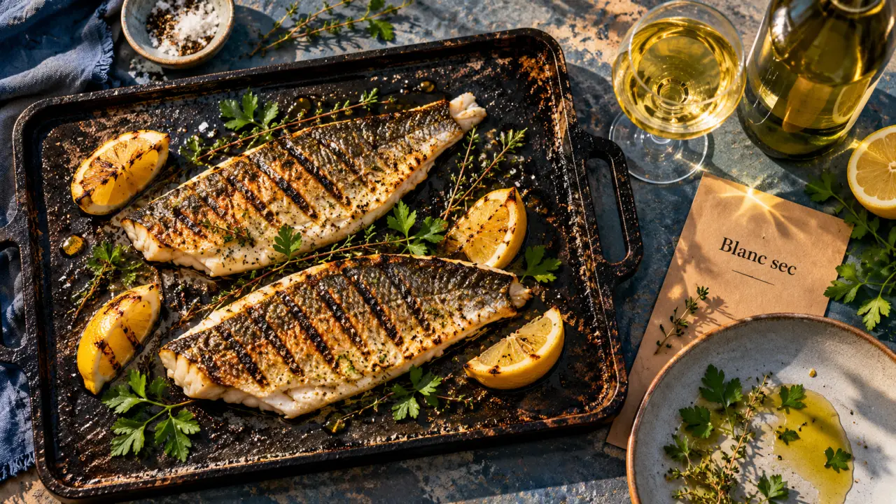 Quel vin avec du poisson à la plancha : blanc sec, bar grillé à la plancha