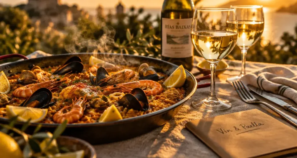 Quel vins avec paella : vin blanc sec avec paella aux fruits de mer