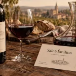 Saint emilion vin rouge : servir un verre et une bouteille