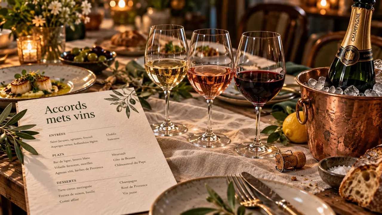 Soirée accord mets vins : ordre de service des vins