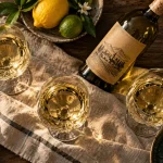 Vin blanc du jurançon : verres et bouteille, accord repas, douceur