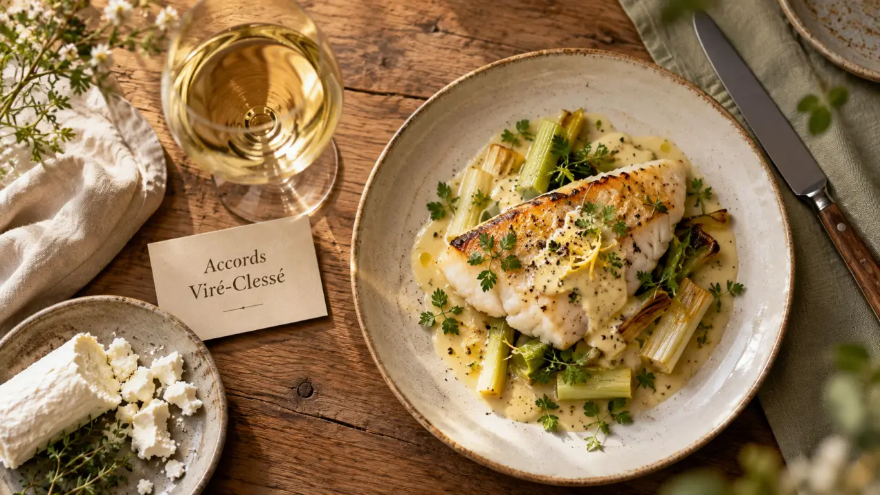 Viré-Clessé accord mets vins : poisson au beurre citronné et chèvre frais